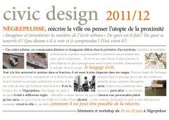 Projet "Civic City", Workshop Ruedi Baur